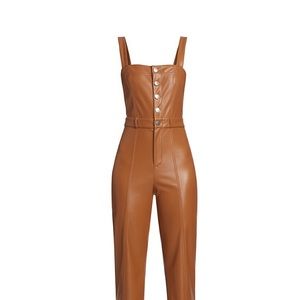 Alice and Olivia Linett leather jumpsuit